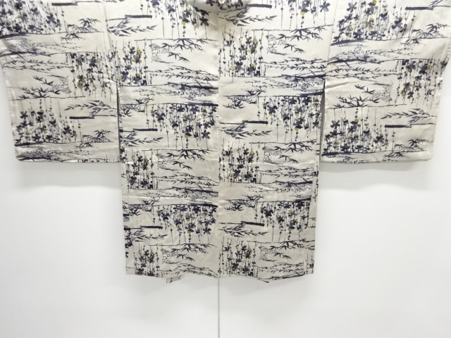 JAPANESE KIMONO / ANTIQUE HAORI / SILK / MON KINSHA / BRANCH UME